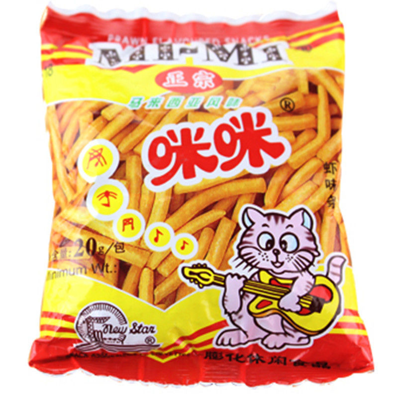 咪咪虾条批发马来西亚蟹味粒经典膨化8090后儿时怀旧零食休闲食品