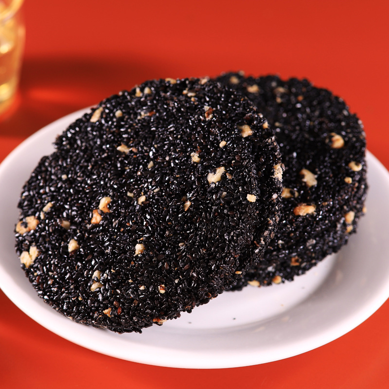 手工黑芝麻饼代餐零食薄酥脆办公室孕妇休闲零食黑芝麻饼网红零食