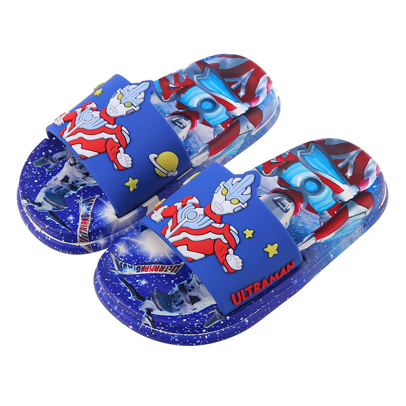 Ultraman Children's Slippers Summer Home Indoor Non-Slip Boys' Baby Slippers Bathroom Bath Slippers Big and Small Children