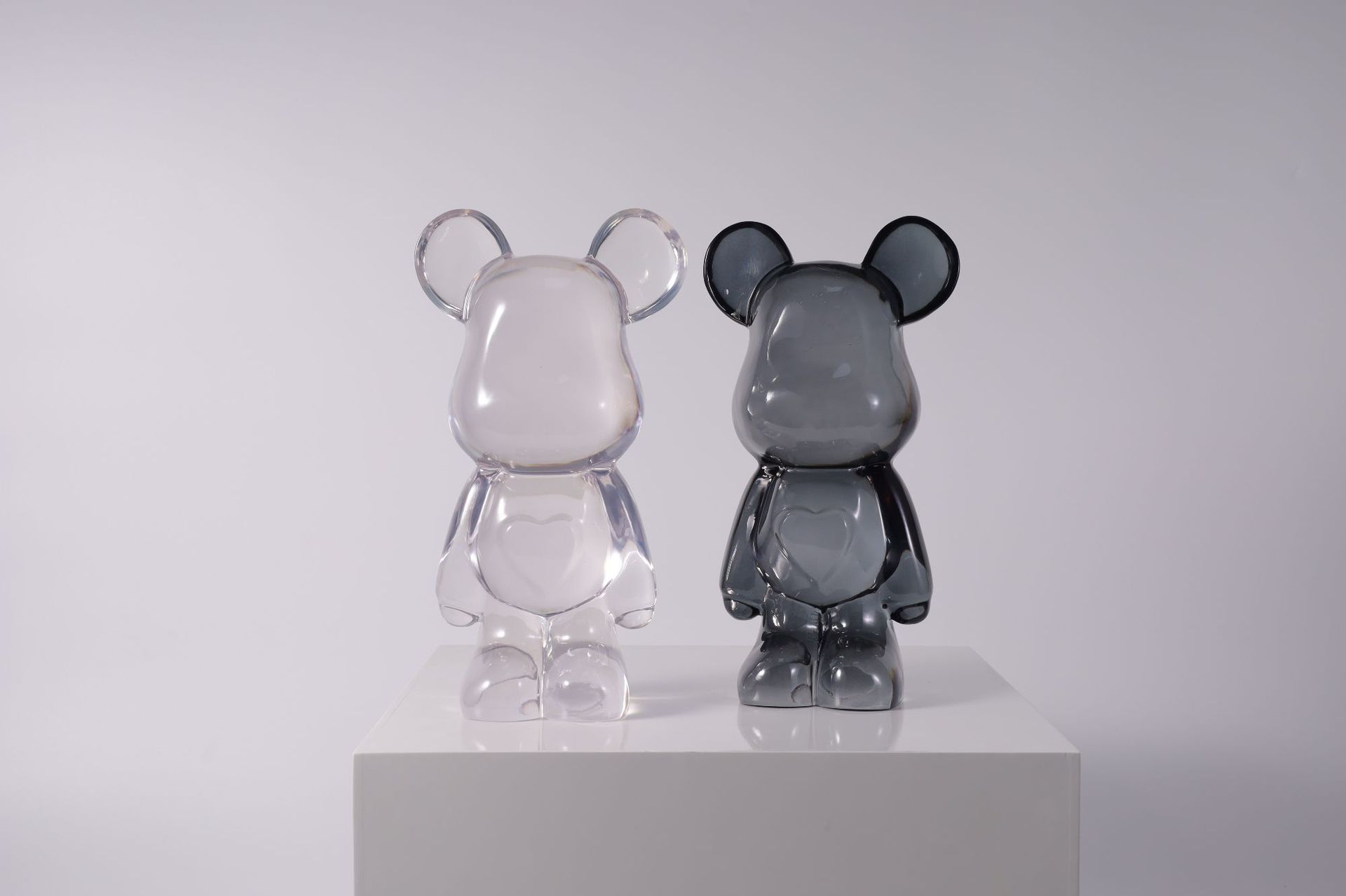 暴力熊摆件客厅轻奢透明卡通爱心熊娃娃公仔网红潮流儿童房装饰品