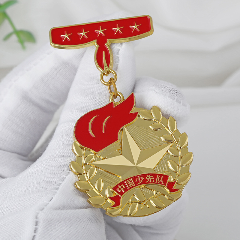 少先队基础胸章小学生一星二星红领巾奖章红星章火炬章星级章