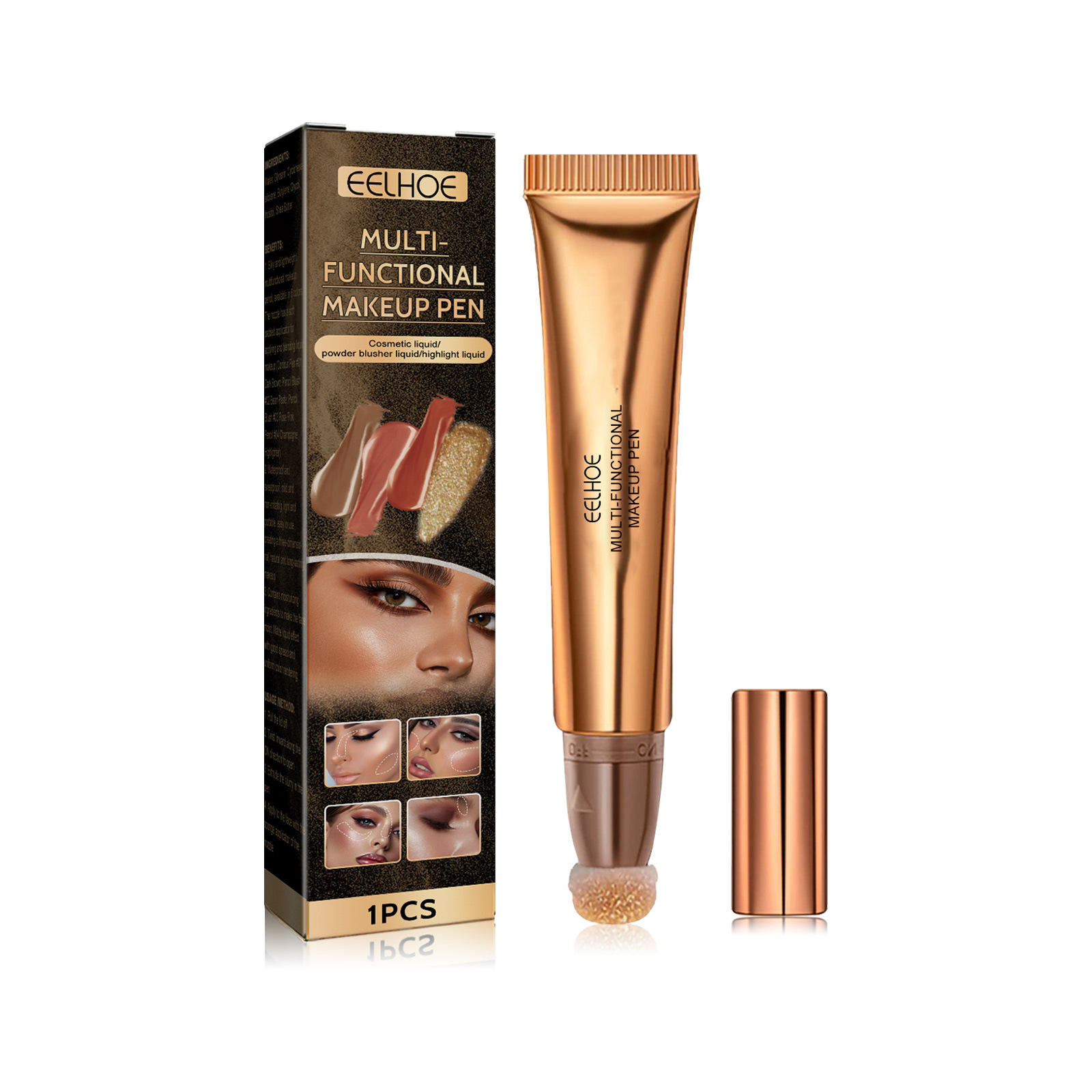 Eelhoe Multifunctional Cosmetic Brush Face Light Highlight Repair Natural Three-Dimensional Liquid Contour Beauty Bar