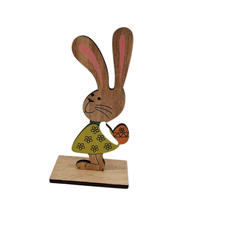 2021 Wooden New Easter Wooden Rabbit Nordic Style Home Ornament and Decoration Crafts in Stock