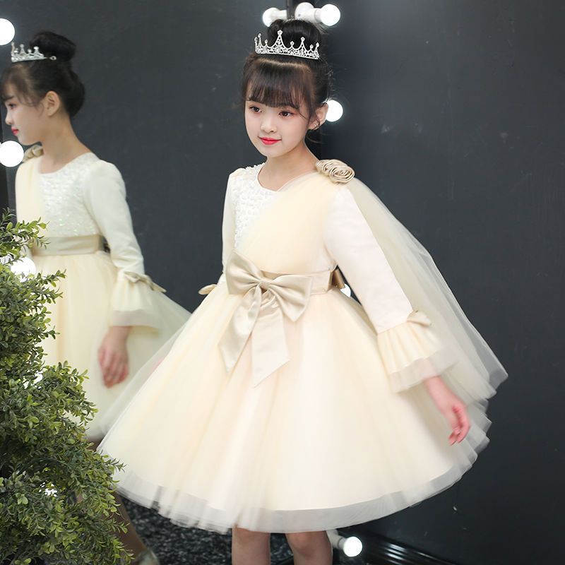 女童连衣裙秋装长袖儿童公主裙纱裙礼服洋气蓬蓬裙中童装女孩裙子