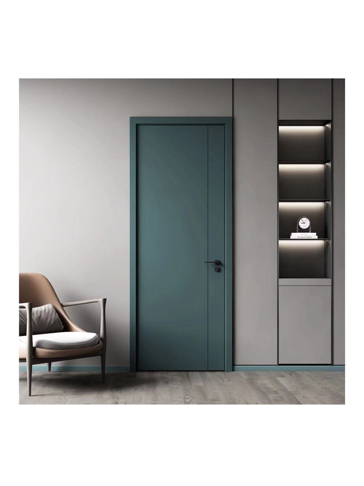 套装门卧室实木复合白色隔音全实木法式门现代简约欧式平板房间门