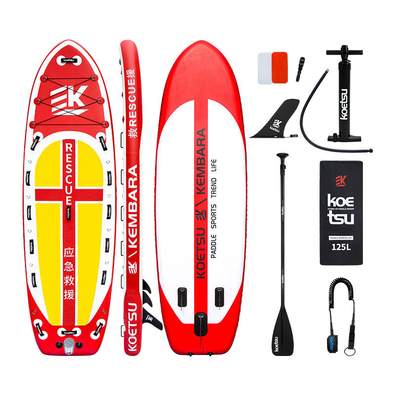 Koetsu Ketsu Rescue Paddle Board Inflatable Widened Surfboard Flood-Resistant Patrol Board Life-Saving Emergency Equipment Cross-Border