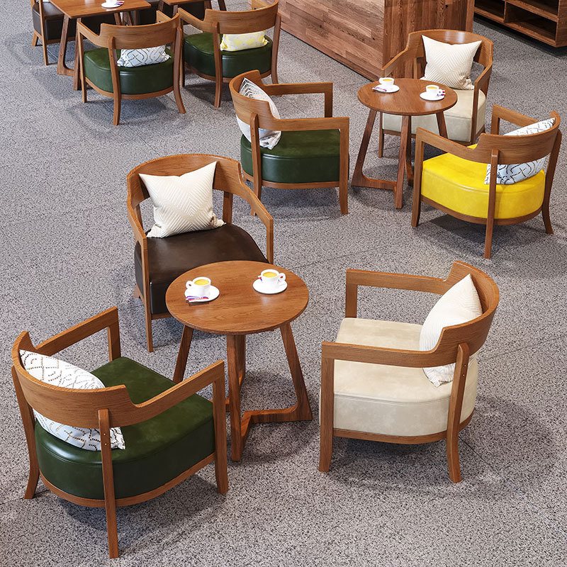 咖啡厅桌椅奶茶店甜品餐饮店休息区书吧简约休闲洽谈接待沙发组合