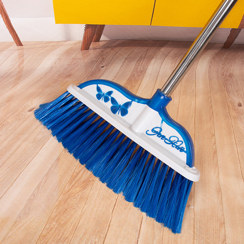 Broom Set Household Butterfly Stainless Steel Pipe Soft Fur Broom Garbage Shovel Broom Dustpan Broom Set Eight Buckets