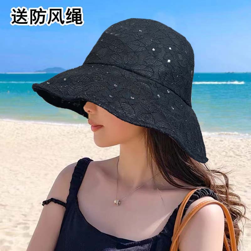 Summer Fisherman Hat Women's Big Brim Sun Protection Sun-Proof Basin Hat Outdoor Travel All-Matching Sun Hat Thin UV Protection