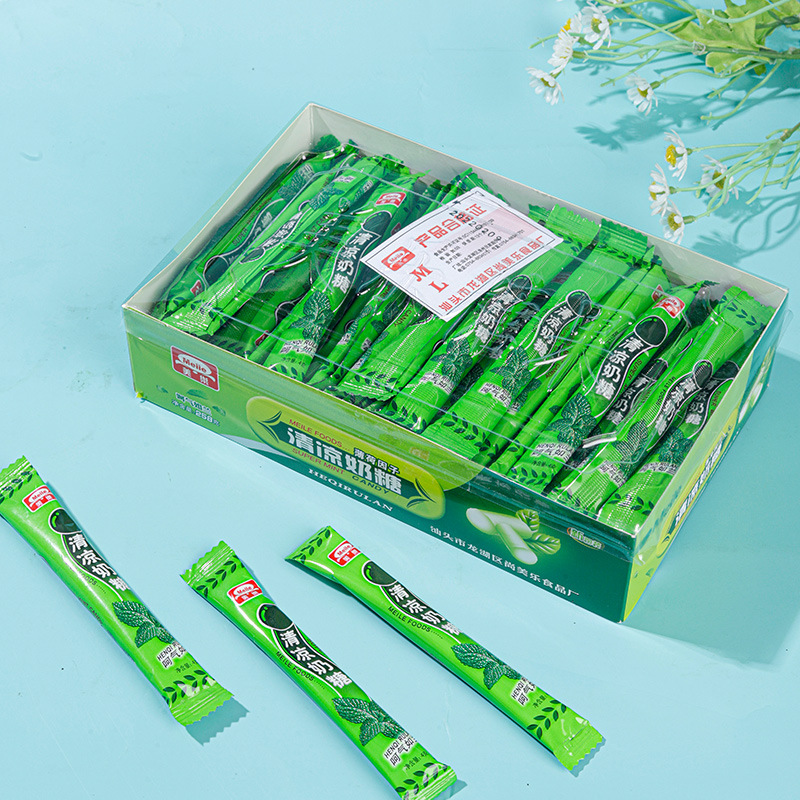 美乐清凉薄荷奶糖盒装休闲小零食校园童年怀旧糖果软糖袋装大礼包