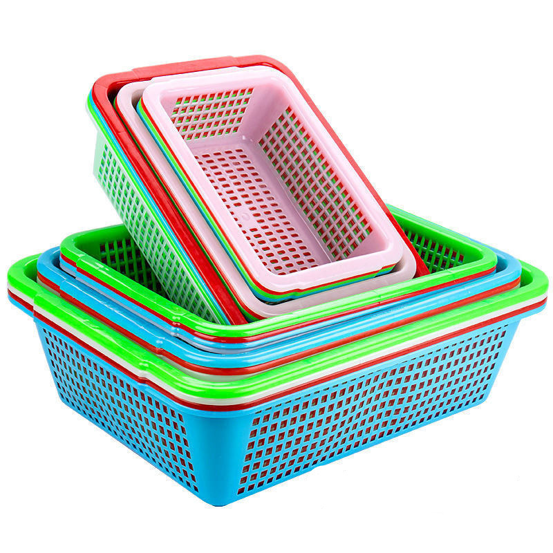 小篮子长方形熟塑料篮沥水滴水箩麻辣烫烧烤篮筐配货分类收纳框子