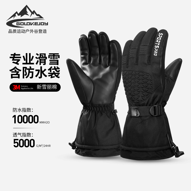 Autumn and Winter Professional Ski Gloves Outdoor Travel Sports Waterproof 3M Fleece-lined Thicken and Lengthen Warm Gloves Sk36