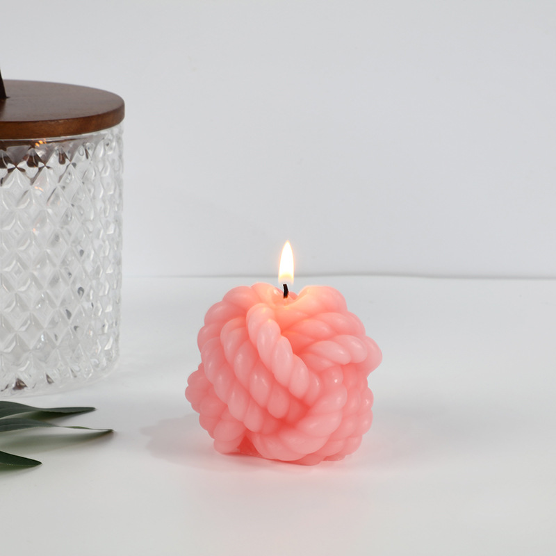 New Fashion Net Red Creative Aromatherapy Candle Woolen Yarn Ball Candle Fragrance Resident Dormitory Niche Decoration Ornaments