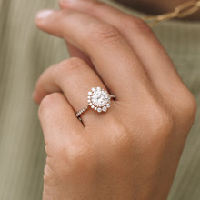 跨境热销订婚钻戒求婚奢华戒指 水滴元素爱心设计微镶锆石女婚戒