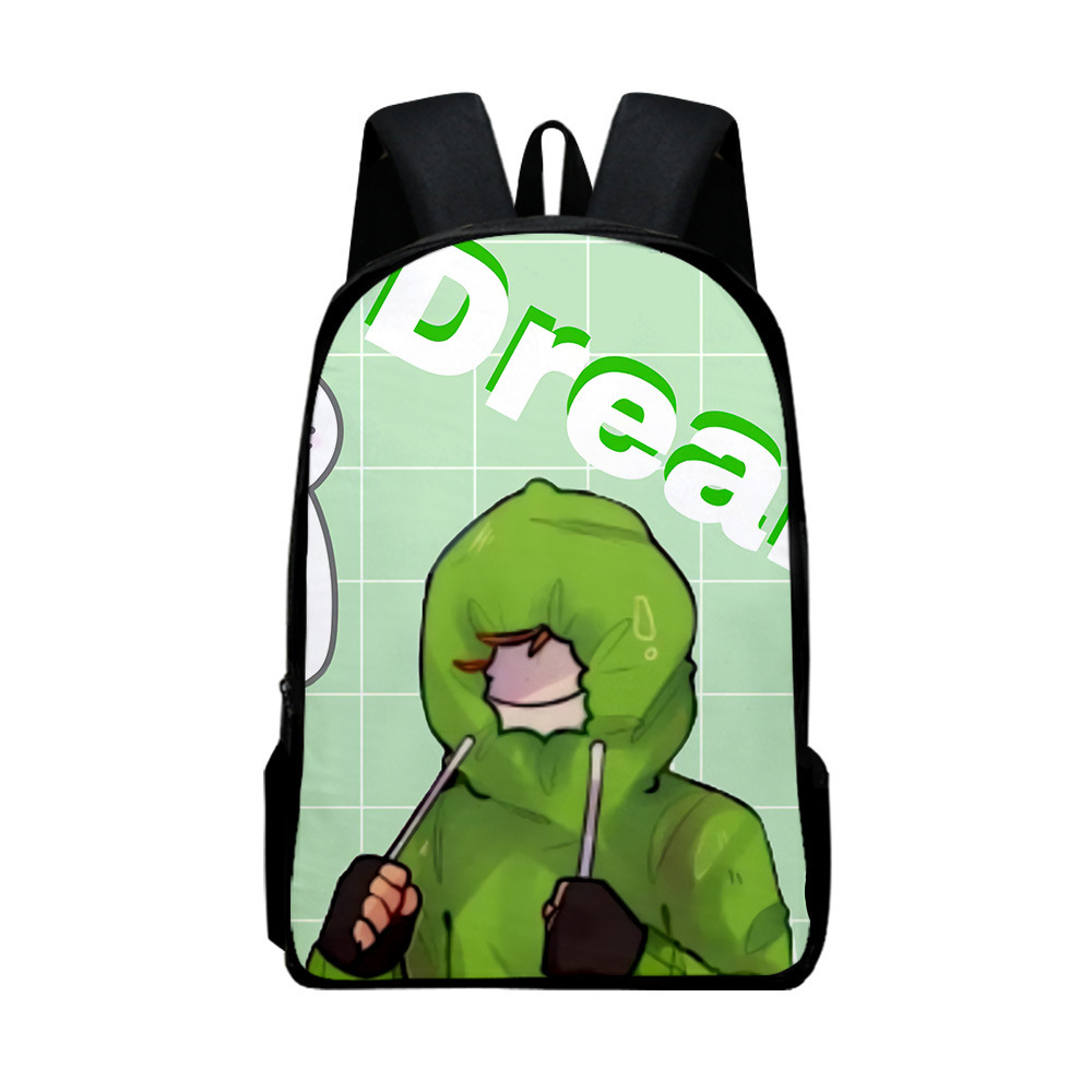 3d跨境dream smp书包女人中小学生dreamwastaken印花背包挎包笔袋