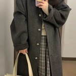 双面呢羊毛呢子大衣秋冬2025宽松新款复古长款气质毛呢外套潮