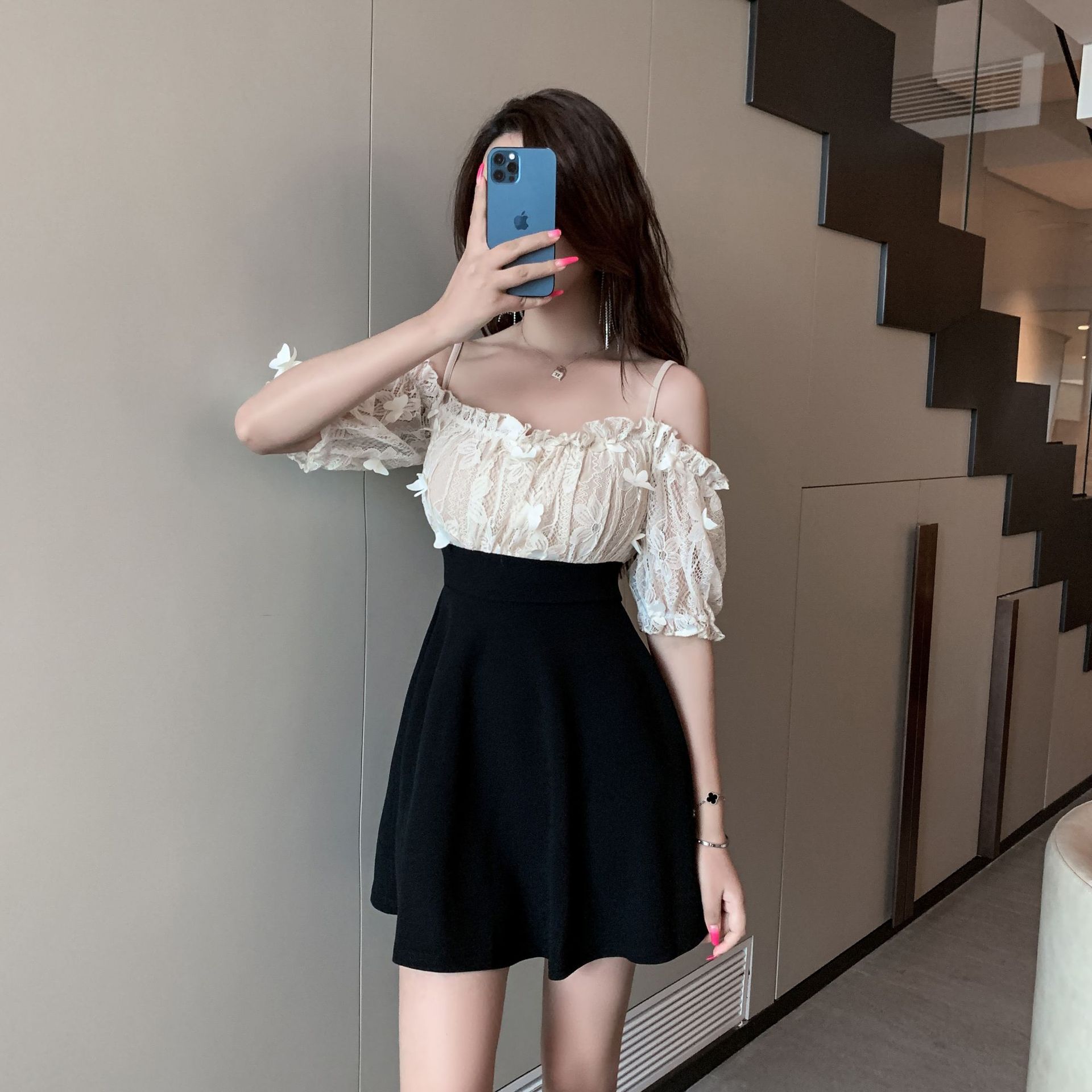 夜场女装技师工作服足浴按摩夜店上班衣服低胸遮臂包臀性感连衣裙