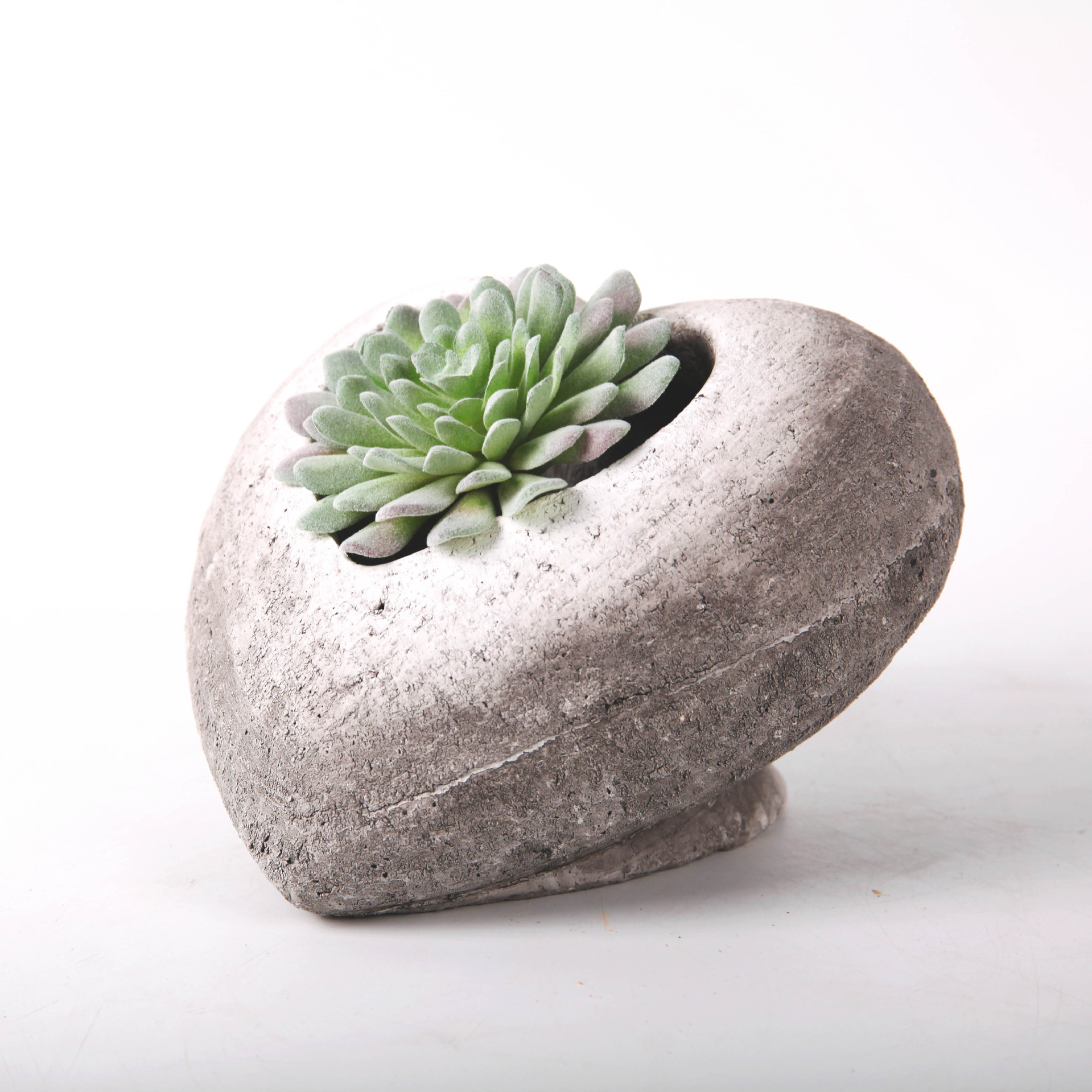 外贸出口土陶花盆复古做旧粗陶花盆多肉桃心陶土盆潮州手压花盆