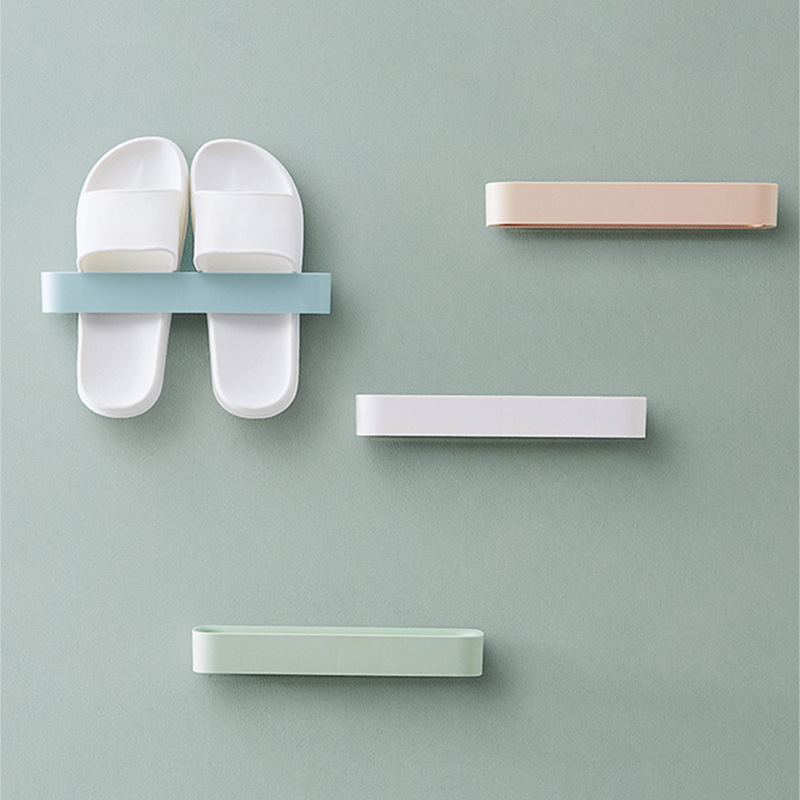 Bathroom Wall-Mounted Slippers Shelf Space-Saving No Trace Stickers Storage Rack Wall Paste Shoe Rack Household Department Store Wholesale