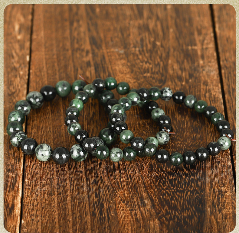 西藏药王石圆珠手链藏玉手串黑曜石手链单圈圆珠手串