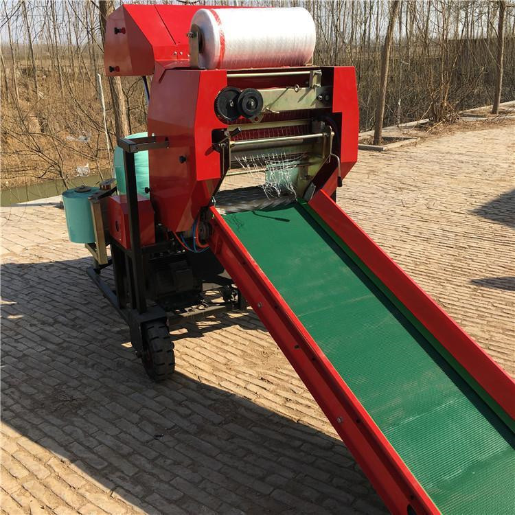 全自动饲料牧草打捆机牧草稻草压块机520型缠膜打包机苜蓿包膜机
