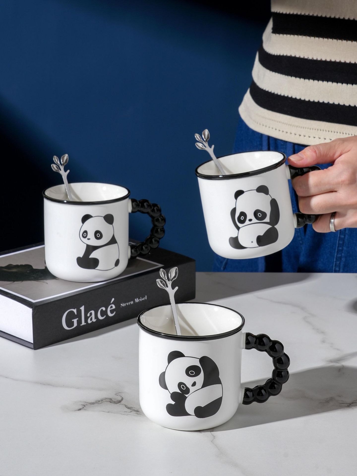 Ceramic Cup Panda Shape Cup Good-looking Mug Office Student Dormitory Drinking Coffee Cup Milk Cup