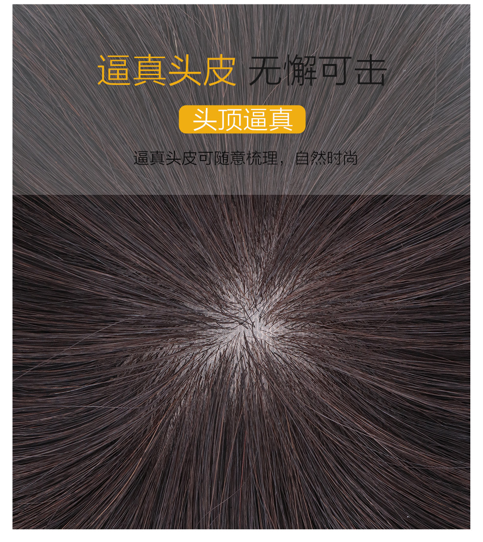Factory Wig Braid Hair Wig Sheath Full Human Hair Six Directions Delivery Needle Rotation Full-Head Wig Wholesale Delivery