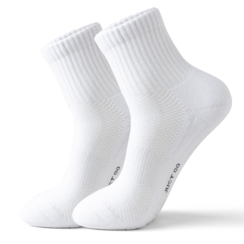 100% Cotton Socks Men's Summer Towel Bottom Athletic Socks Professional Socks for Running Quick-Drying Mid-Calf Socks Men's Cotton Wholesale