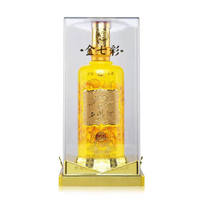 西凤酒嫡系产品 七彩系列 52度金七彩20年 凤香型白酒 单瓶500ml