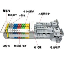 导轨式UK-2.5B接线端子排uk3/5/6/10n双层电压电流保险接地端子排