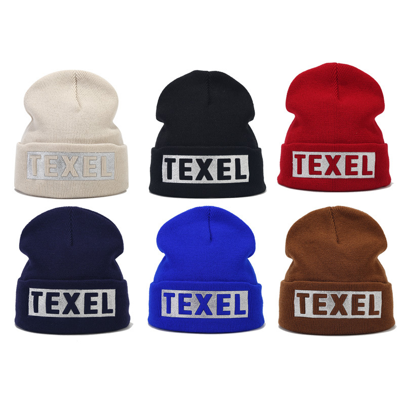 Cross-Border New Arrival Letters Cold-Proof Woolen Cap Women's European and American Autumn and Winter Outdoor Windproof Warm Alphabet Knitting Beanie Hat Men