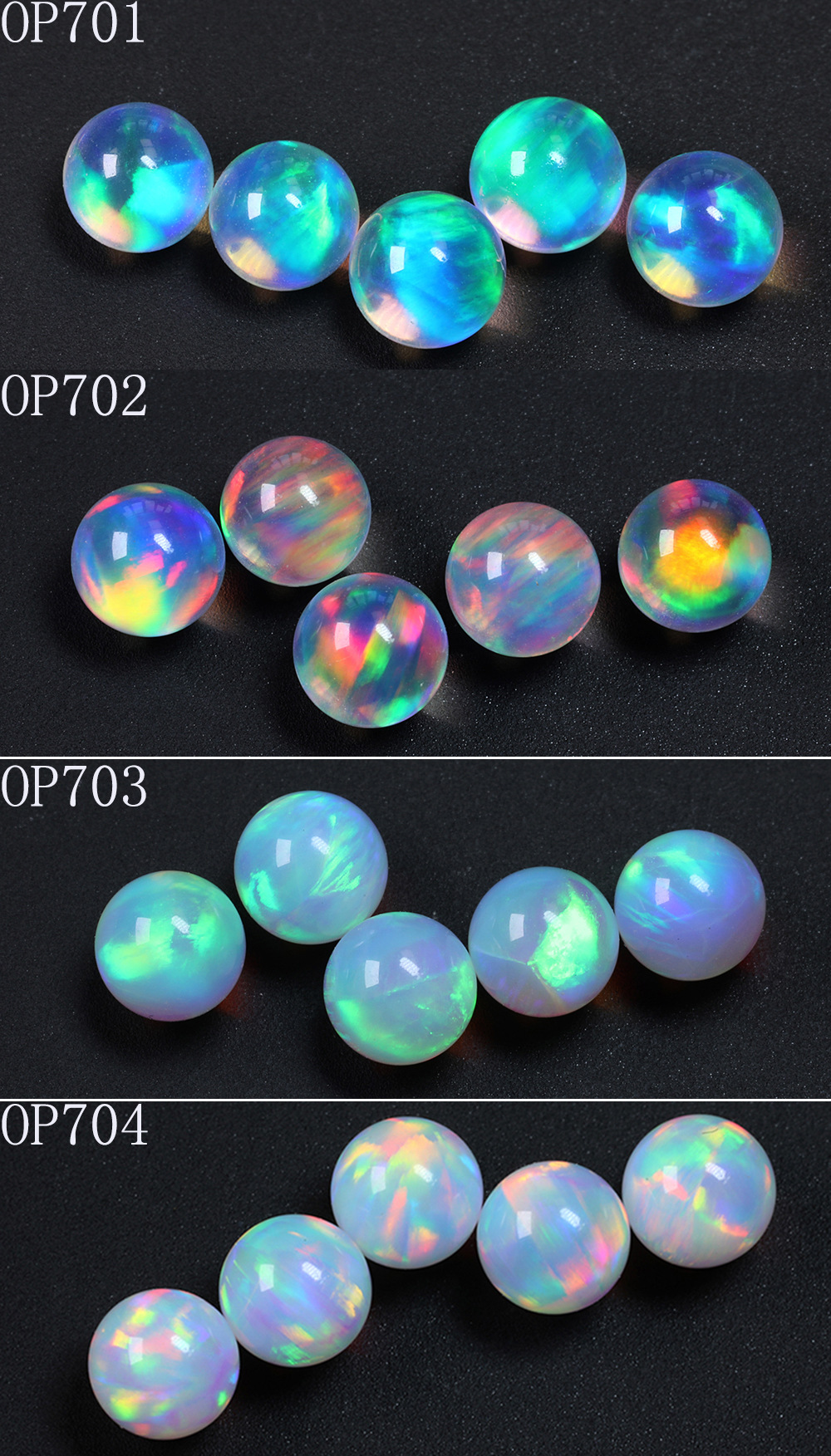 op711金黄半透明合成欧泊圆珠 零树脂耐热球形无孔人造澳宝珠子