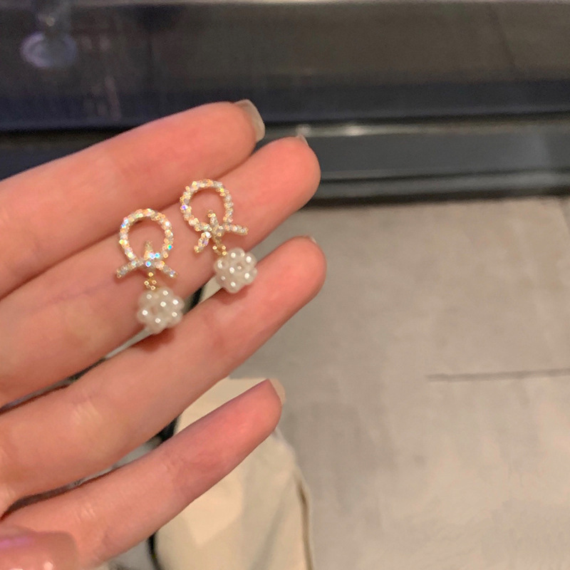 S925 Silver Pearl Stud Earrings Female Ins Style Fashion Trending Hot-Selling Earrings High-Grade Light Luxury Ear