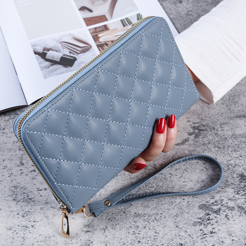 Wallet Women's Long Touch Screen New Products in Stock Wholesale Simple Wrist Strap Clutch Single Large Capacity Zipper Mobile Phone Bag