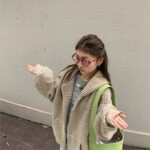 外穿条纹连帽卫衣外套女秋季慵懒风宽松休闲百搭长袖上衣