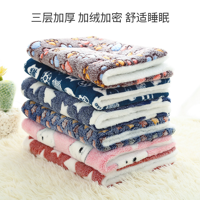 Cross-Border Autumn and Winter Thickened Pet Pad Cat Pad Dog Mat Blanket Pet Nest Bed Pet Sleeping Seat Cushion Wholesale