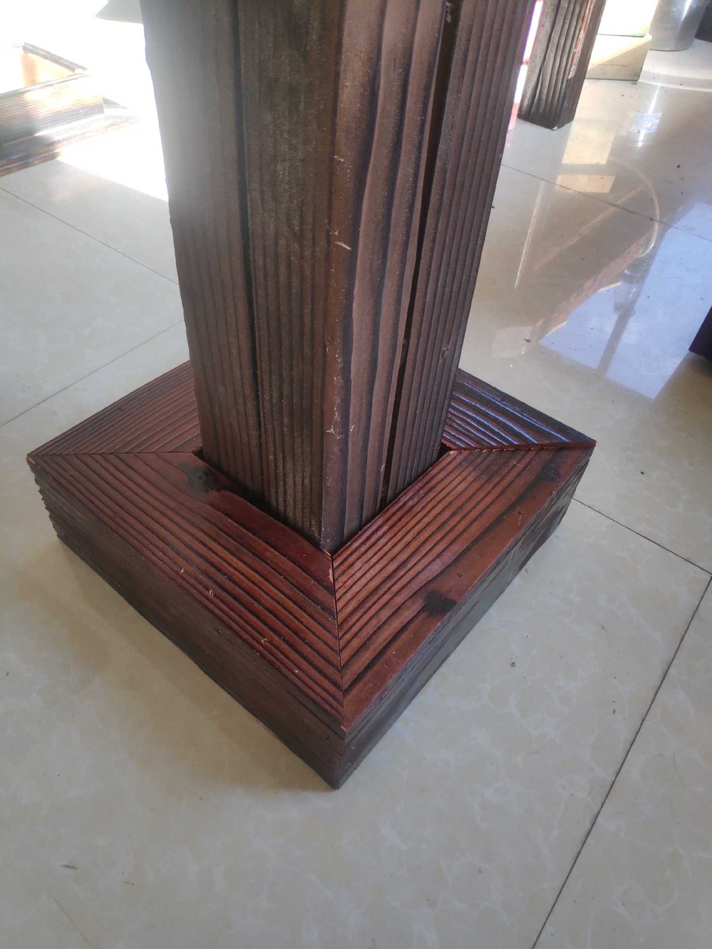 防腐木脚套立柱包脚盒碳化木140立柱脚套110大小木盒花箱收纳