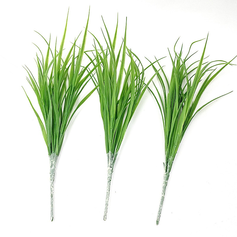 仿真草植物假绿植塑料草水草韭菜叶野草婚庆橱窗摆放造景落地花艺
