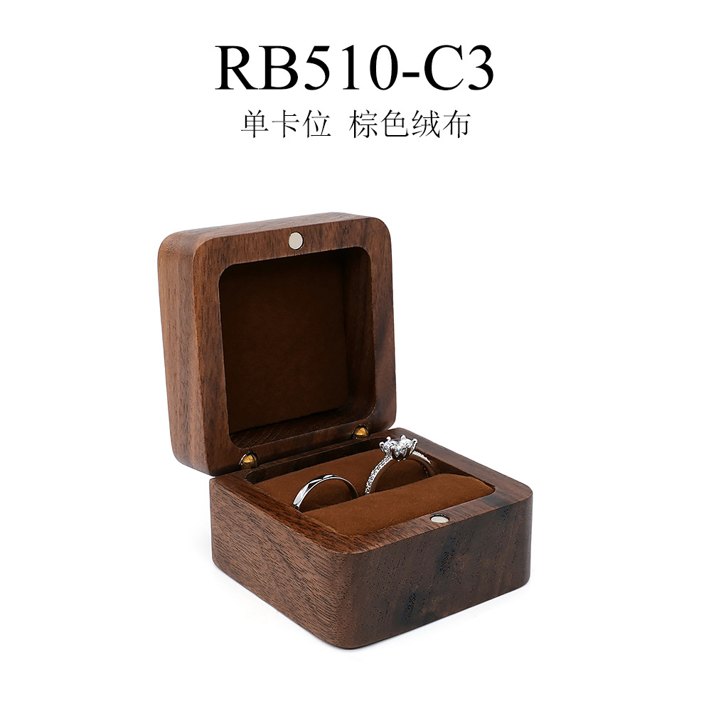 Marriage Proposal Wooden Jewelry Box Small Portable Travel Rings Ear Studs Earring Pendant Mini Ornaments Storage Box