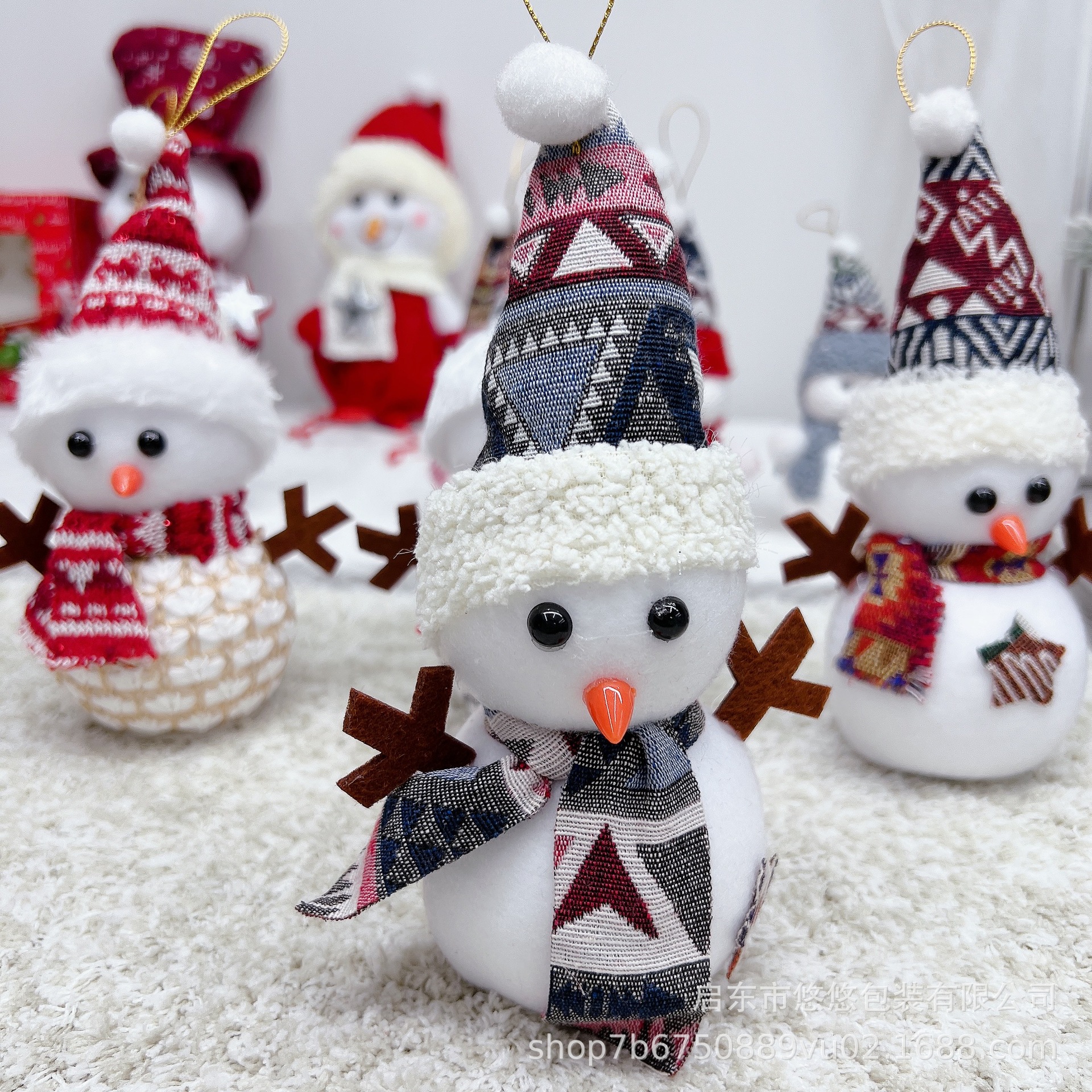 Cross-Border Christmas Cute Doll Hat Snowman Doll Christmas Tree Decoration Pendant Gift Box Plush Hang Decorations