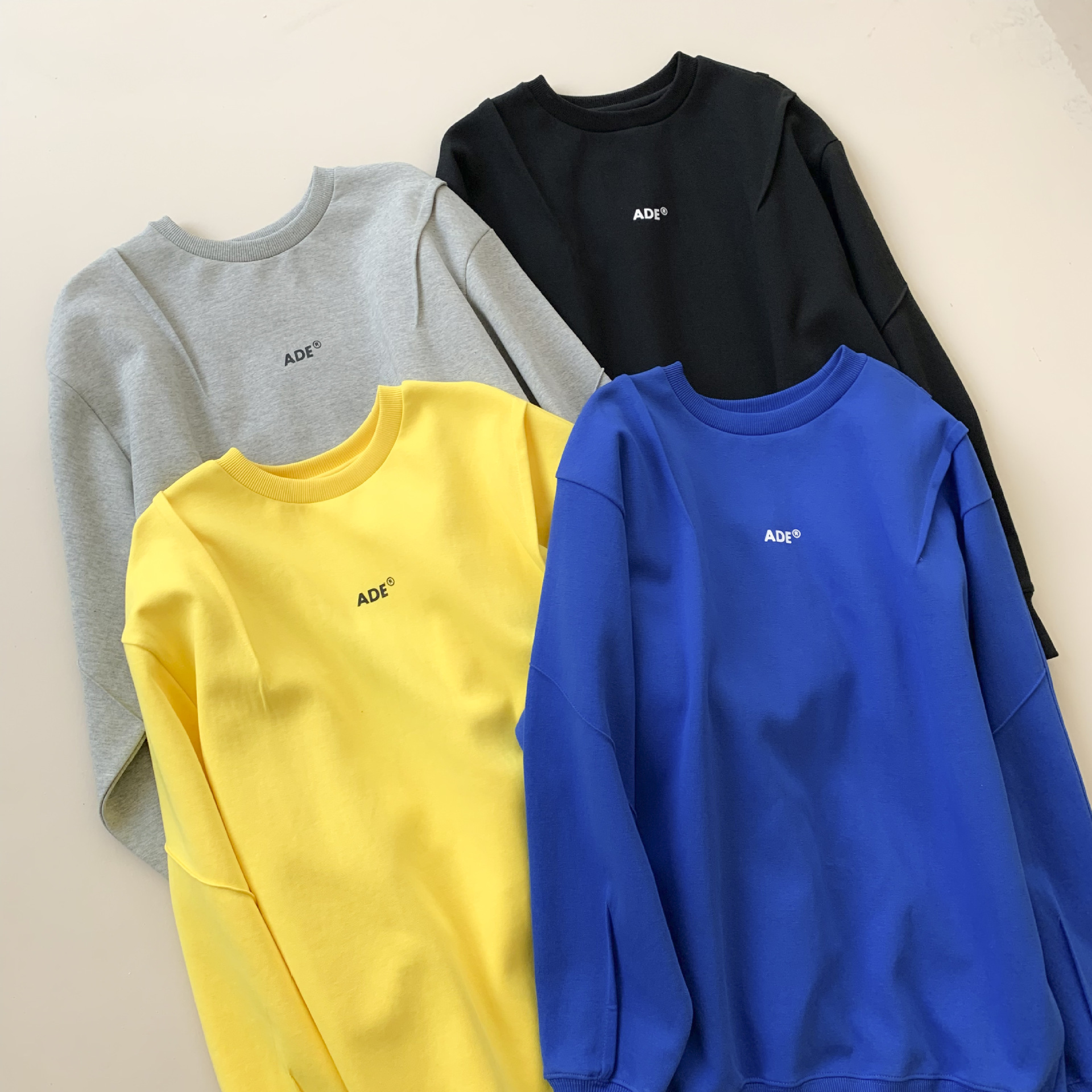 2022春款韩国潮牌ader圆领卫衣大幂幂情侣款宽松百搭显瘦上衣长袖