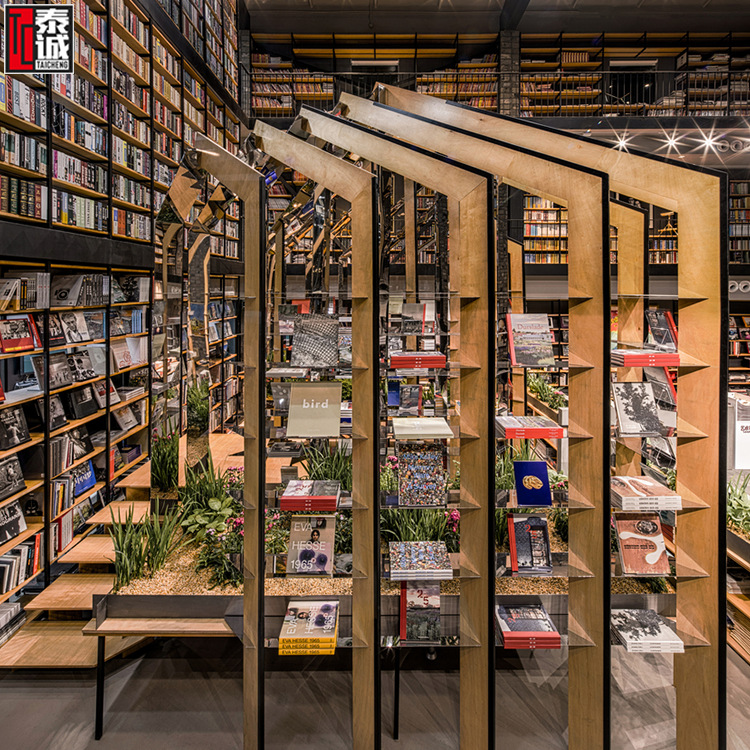 书店图书架展示柜订做励志书籍多功能钢木陈列精品杂志收纳储藏柜