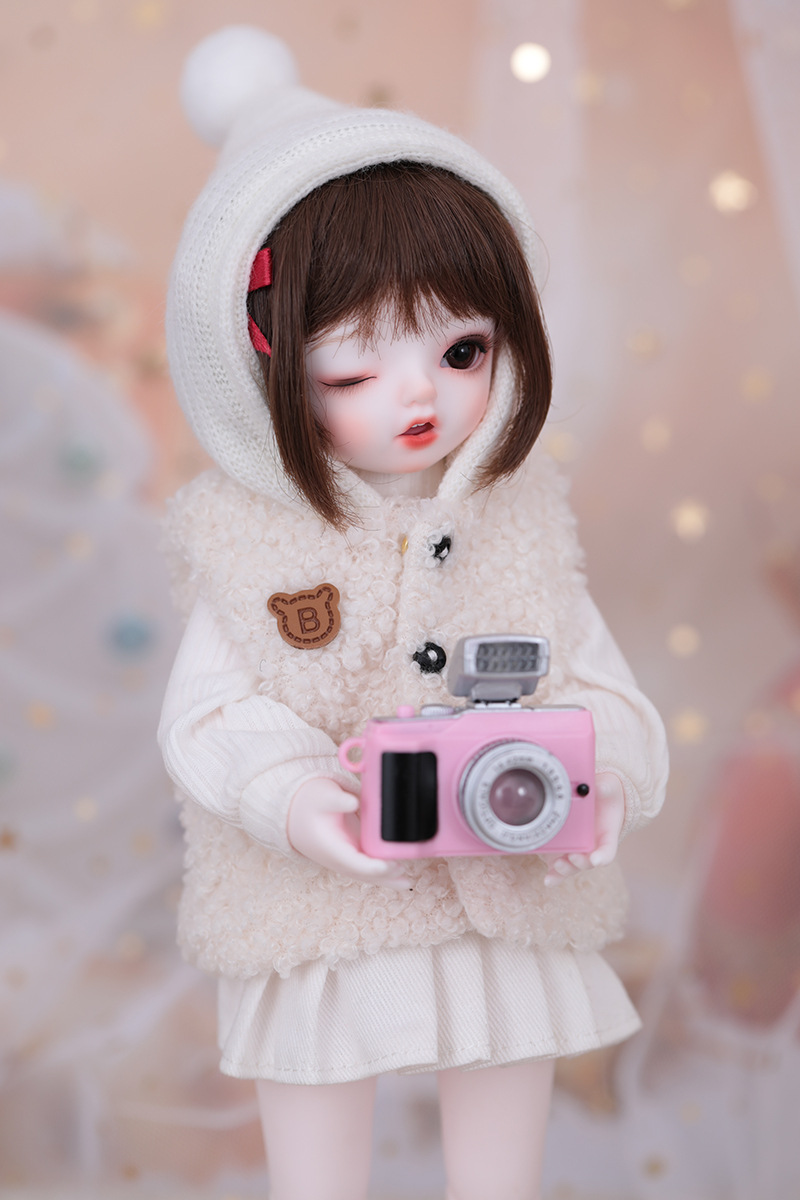 bjd娃娃 sd娃娃 6分 卡肉 眨眼 娃娃 白色套装 生日礼物 新品