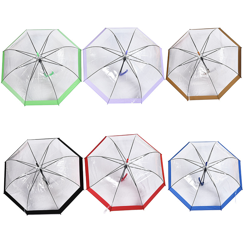 Apollo Transparent Umbrella Edge Poe Fashion Umbrella Flexible Wind-Resistant 8-Bone Sunshade Rain-Proof Multi-Color Advertising Umbrella