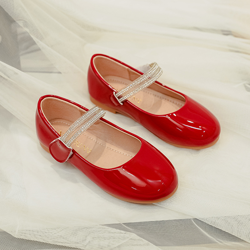 女童公主鞋2021年春秋新款红色软底礼服皮鞋宝宝韩版儿童演出单鞋