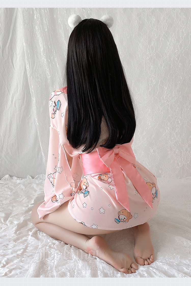 霏慕情趣内衣性感可爱萌宠印花和服7083