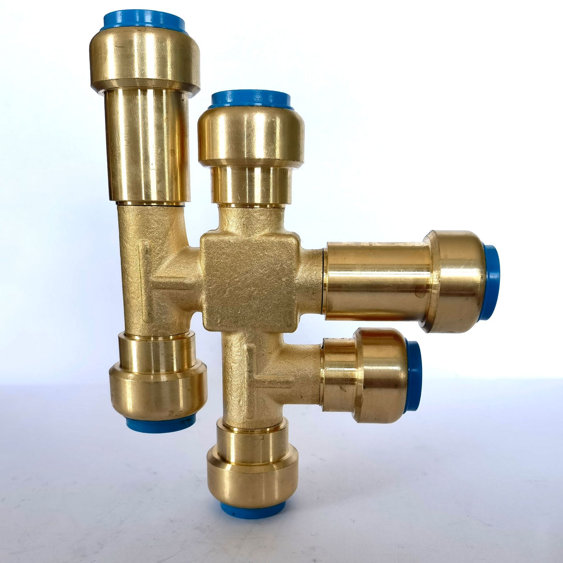 快插式六通管件 快接大流量直插式六通 免热熔快接式地暖管件