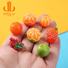 半立体仿真水果DIY树脂饰品配件 橘子葡萄草莓 儿童发圈材料
