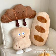 巧克力曲奇饼干抱枕可爱面包毛绒公仔法棍玩偶靠枕新款床头靠垫