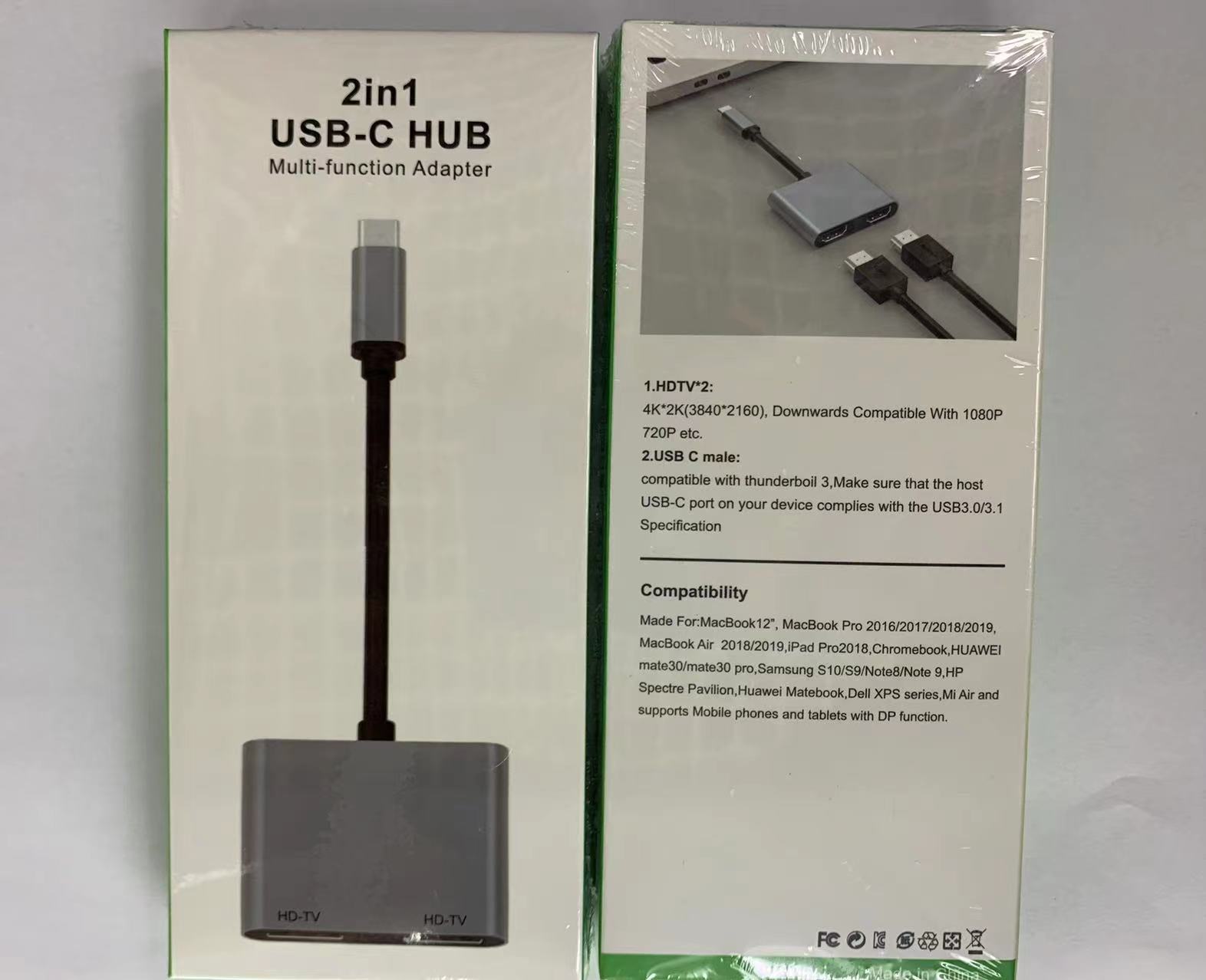 Cross-Border Type C Docking Station 10-in-1 to HDMI Green Box Packaging Series Hub Concentrator Notebook Expansion